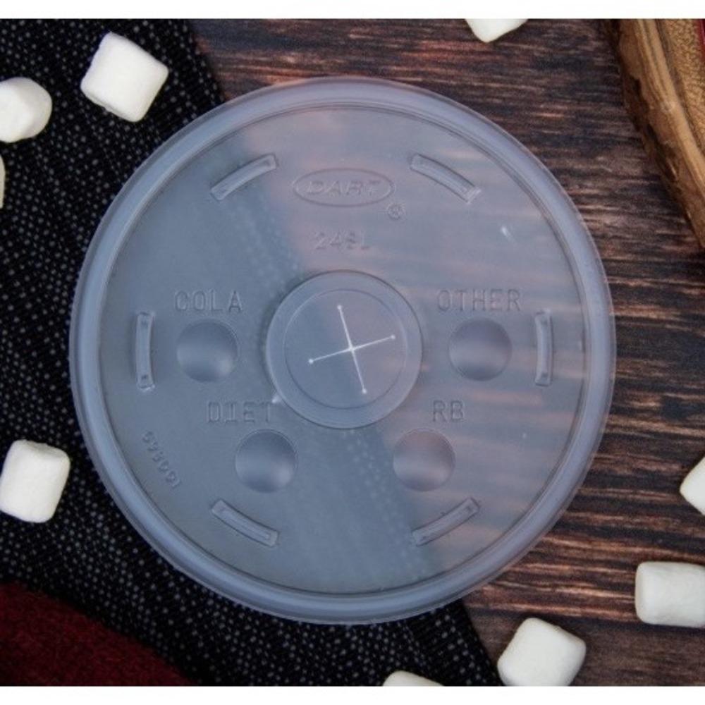 300 Pcs Dart 24 oz HIPS Straw-Slotted Translucent Lids Item : 24SL
